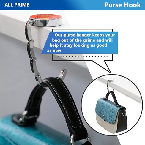 Personalized Purse Hooks Customized Graphics and Text Handbag Hangers Portable and Foldable Custom Unique Bag Hook for Men Mother Girlfriend Women Gifts, Black in Saudi Arabia