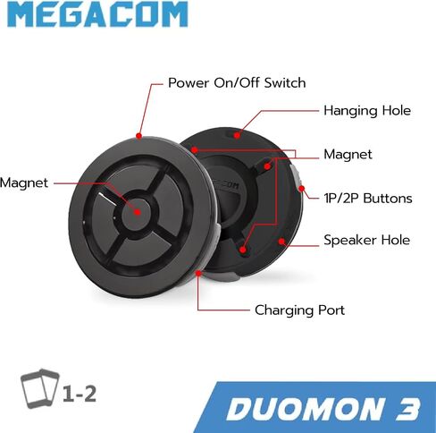 Megacom DuoMon3 1P/2P Auto Catcher Compatible with Poke mon Go Plus, Rechargeable Pocket Auto Collecting Device with Adjustable Lights, Sound Notifications and One Touch Reconnect - Standard Version in Saudi Arabia