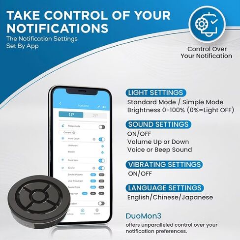 Megacom DuoMon3 1P/2P Auto Catcher Compatible with Poke mon Go Plus, Rechargeable Pocket Auto Collecting Device with Adjustable Lights, Sound Notifications and One Touch Reconnect - Standard Version in Saudi Arabia