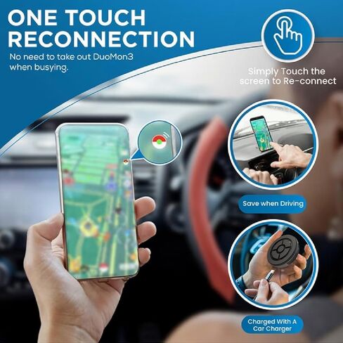 Megacom DuoMon3 1P/2P Auto Catcher Compatible with Poke mon Go Plus, Rechargeable Pocket Auto Collecting Device with Adjustable Lights, Sound Notifications and One Touch Reconnect - Standard Version in Saudi Arabia