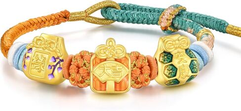 Sang Sang Sang 999 24K Solid Gold Mold Amamori Amulet Charm Bracelet Jewelry for Women 19cm 93821C 93822C 93826C in Saudi Arabia