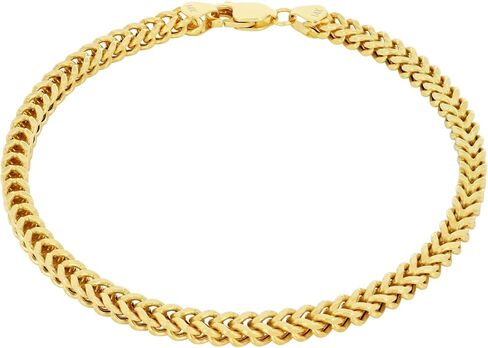 Nuragold 14k حقيقية صفراء الذهب فرانكو مربع 3 مم سلسلة سوار سلسلة القمح (7 "-9") المجوهرات الإيطالية للرجال والنساء in Saudi Arabia