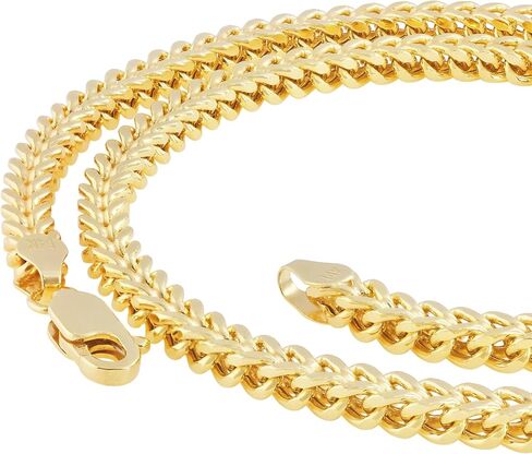 Nuragold 14k حقيقية صفراء الذهب فرانكو مربع 3 مم سلسلة سوار سلسلة القمح (7 "-9") المجوهرات الإيطالية للرجال والنساء in Saudi Arabia