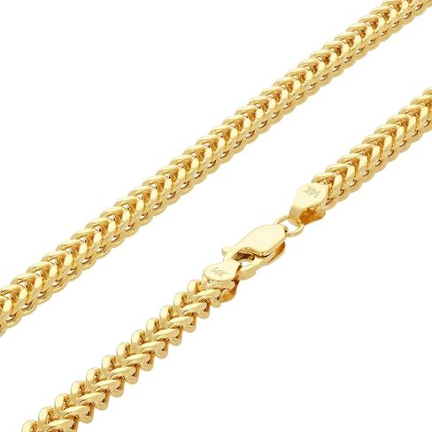 Nuragold 14k حقيقية صفراء الذهب فرانكو مربع 3 مم سلسلة سوار سلسلة القمح (7 "-9") المجوهرات الإيطالية للرجال والنساء in Saudi Arabia