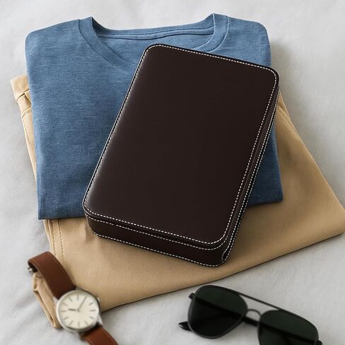 Bey-Berk Custom Personalized Genuine Leather two watches and sunglasses/eyeglasses travel case with form fitting compartments in Saudi Arabia
