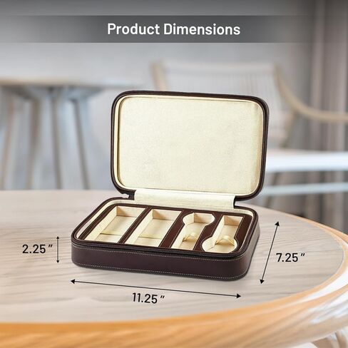 Bey-Berk Custom Personalized Genuine Leather two watches and sunglasses/eyeglasses travel case with form fitting compartments in Saudi Arabia