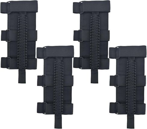 الاستيلاء على مقابض لجيب (الجيش الأخضر) ، قبض على Jeep Wrangler JL JK TJ YJ Gladiator JT 1987-2023 ، Paracord Roll Bar Grab Bandles for Jeep Accessories in Kuwait