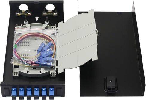 FYBOPTWU-12 Singlemode 12 Port SC-UPC Fiber Optic Rack Mount Enclosure Box & Splice Trays Fiber Cables Kit (Include Pigtail & Couplers), 12 Core LGX Loaded Patch Panel Box fits for 19" Racks Cabinet in Saudi Arabia