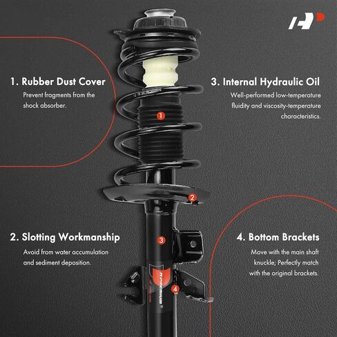 A-Premium Front Pair (2) مجموعة كاملة من الدعامة والملف التوافق مع Chrysler 200 2015 2015 2017 ، AWD ، سائق ومسافر جانب in Saudi Arabia