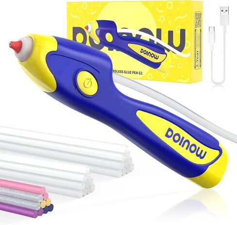 Cordless Hot Glue Gun, 6s Fast Preheating, Auto Dispensing Dripless Glue Gun with 30pcs Hot Glue Sticks (7mm x185mm), Hot Glue Pen with USB-C Rechargeable, Pink Hot Glue Gun for DIY Crafts in Saudi Arabia