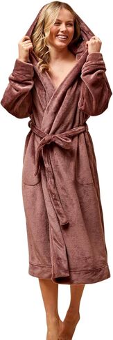 Darren & Phillip Snuggle Buddy Women’s Plush Robe-Ultra-Soft و Cozy Lounge Wear with Tie Percist و Rightweight & Warm Bathrobe in Kuwait