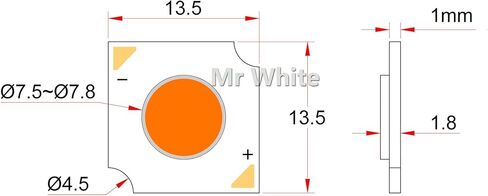 3W 14mm 7mm Square LED Cob Source Source Chip 6V 7V COB LED لمصباح مصباح Spotlight (1PCS_NO_6-7V 500MA (MAX)) in Kuwait