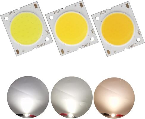 10pcs 25mm 22.5mm 20mm Round Cob Strip Square Square Flip High Lumen Light Source Module 10W 15W 20W 30W COB LAMP (6400K ، NO_10W 10pcs) in Kuwait