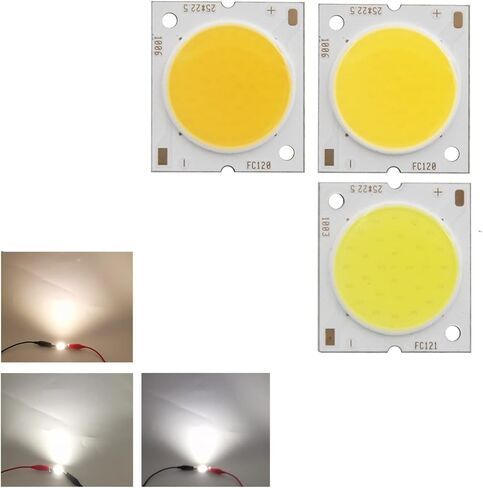 10pcs 25mm 22.5mm 20mm Round Cob Strip Square Square Flip High Lumen Light Source Module 10W 15W 20W 30W COB LAMP (6400K ، NO_10W 10pcs) in Kuwait