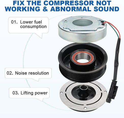 JDMON Air Conditioner AC Compressor Clutch Kit Compatible with Chevrolet Silverado 2500 3500 HD GMC Sierra 2500 3500 HD V8 6.6L 2015-2021 Replace 168305 84203713 84317506 84588693 86789839 22986676 in Saudi Arabia