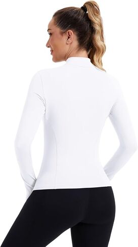 Zhenwei Womens Prockit Tops Long Sleeve Quarter Zip Pullover Quick Dry Grid Shirt Athletic Slim Fit Tops Gym Gym Tops in Kuwait