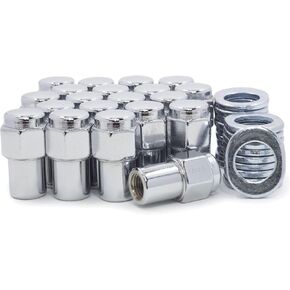 20 LUG NUTS 12x1.5 Chrome Flat Top 75 Shank Center Washers Steel for Pontiac ، for Olds ، for GMC ، for Chevy ، for Buick in Kuwait