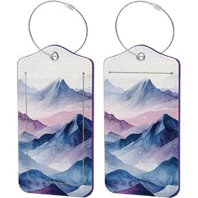 2 علامات الأمتعة حزمة لحقائب ، وعلامات اسم جلدية لطيف مع غطاء الخصوصية وحلقات الفولاذ المقاوم للصدأ ، وعلامات معرف السفر للنساء والرجال - الزهرة البرية in Kuwait