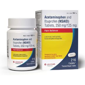 كبسولات أسيتامينوفين مزدوجة المفعول 250 ملغ وإيبوبروفين 125 ملغ، ما يصل إلى 8 ساعات من تخفيف الألم للأوجاع والألم البسيط، والصداع، وألم الأسنان، وألم الظهر، وتشنجات الدورة الشهرية، وألم التهاب المفاصل الطفيف، 144 عددًا in Kuwait