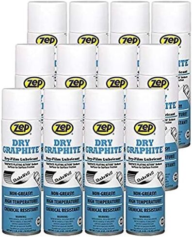 Zep Dry Graphite Lubricant 18 Ounce 16401 (Case of 12) Coats metal and plastic with a heat-stable film that provides excellent lubrication and protection from galling and fusion at extreme temperature in Saudi Arabia