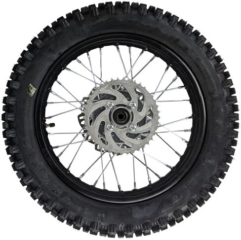 RedCap 14" Rear Tire Rim 90/100-14 Wheel Assembly with 12mm Axle Hub Brake Rotor & Sprocket Compatible 125cc 140cc 150cc 160cc Dirt Pit Bikes KLX65 Apollo Kayo SSR CRF70 TTR110 in Saudi Arabia