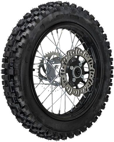 RedCap 14" Rear Tire Rim 90/100-14 Wheel Assembly with 12mm Axle Hub Brake Rotor & Sprocket Compatible 125cc 140cc 150cc 160cc Dirt Pit Bikes KLX65 Apollo Kayo SSR CRF70 TTR110 in Saudi Arabia