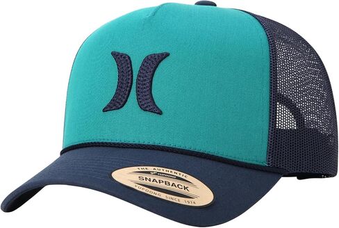 Hurley Men's Trucker Hat - High Icon Snap Back Comfortable Curved Bill with Adjustable Snap Closure - Trucker Hats for Men in Kuwait