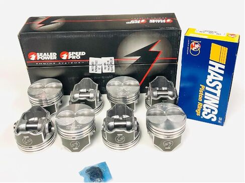 Speed Pro Pro Pereutectic Skirt Skirt Pistons و Rings Pistons و Rings من (8) متوافقة مع Ford 351W 5.8L. انقر فوق الحجم المطلوب قبل وضعه في العربة! (+.030 "أو 4.030" التجويف) in Saudi Arabia