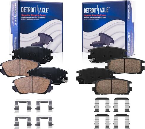 Detroit Axle - Brake Pads for 10-17 Chevrolet Equinox GMC Terrain 2010 2011 2012 2013 2014 2015 2016 2017, 4 Front and Rear Ceramic Brake Pads Replacement in Saudi Arabia