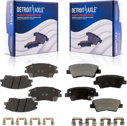 Detroit Axle - Brake Pads for 2017-2021 Hyundai Tucson Kia Sportage 2018 2019 2020 Ceramic Brake Pads w/Hardware Front and Rear Replacement in Saudi Arabia