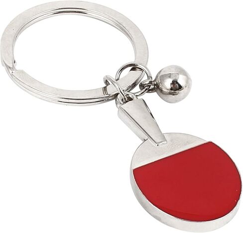 حلقة مفتاح Uxcell Ping Ping Pong Bat ، حلقات مفاتيح مفتاح التنس المعدنية ، قلادة رياضية Ping Pong Key حامل المفاتيح لزخارف سيارة هدية على ظهر حقيبة الظهر ، نغمة فضية in Saudi Arabia