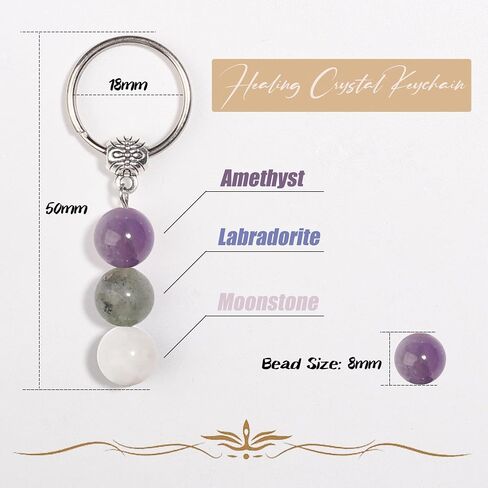 Zodiac Gifts for Women, Crystal Zodiac Keychain Natural Gemstone Beads Keychain Spiritual Astrology Birthday Gifts in Saudi Arabia