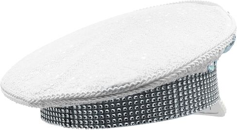 Nicky Bigs Novelties Womens Sequin Bling Bride Captain Hat Sailor Bridal Festival Costume Accessory in Saudi Arabia