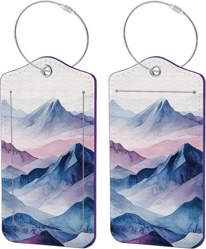 2 علامات الأمتعة حزمة لحقائب ، وعلامات اسم جلدية لطيف مع غطاء الخصوصية وحلقات الفولاذ المقاوم للصدأ ، وعلامات معرف السفر للنساء والرجال - الزهرة البرية in Kuwait