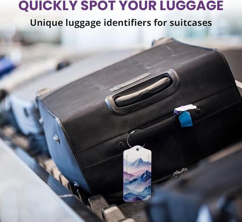 2 علامات الأمتعة حزمة لحقائب ، وعلامات اسم جلدية لطيف مع غطاء الخصوصية وحلقات الفولاذ المقاوم للصدأ ، وعلامات معرف السفر للنساء والرجال - الزهرة البرية in Kuwait