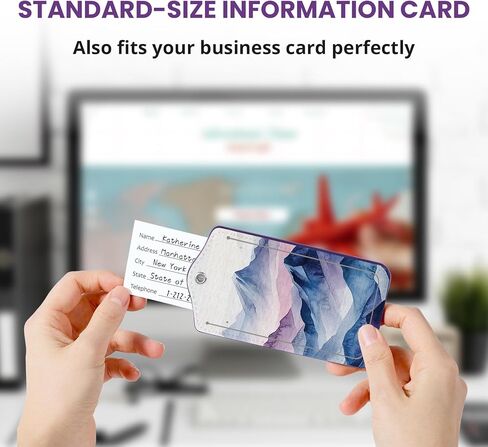 2 علامات الأمتعة حزمة لحقائب ، وعلامات اسم جلدية لطيف مع غطاء الخصوصية وحلقات الفولاذ المقاوم للصدأ ، وعلامات معرف السفر للنساء والرجال - الزهرة البرية in Kuwait