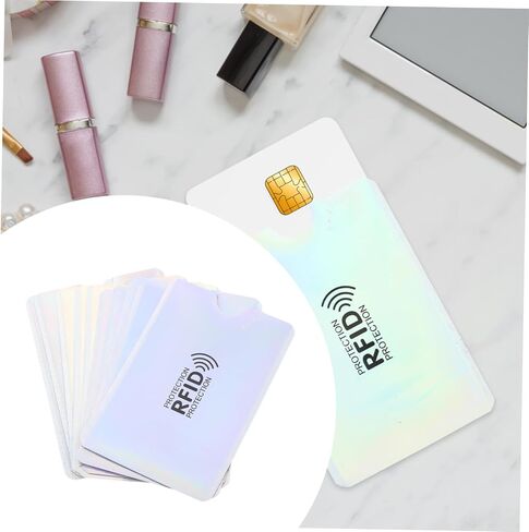 10pcs card sleeves معرف خفيفة الوزن وحاملي بطاقات الائتمان لحماية آمنة من مواد الحيوانات الأليفة FOIL للتخزين in Kuwait
