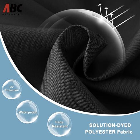 abccanopy متين شمسي LED المظلات مع 32 أضواء 9ft (أسود) in Kuwait
