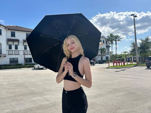 French Style Travel Compact Folding Umbrella with 7CM(2.76in) Hook and Loop Strips/8Ribs/Lightweight Portable/Auto Open Close/UV Protection/UPF 50/Parasol/Waterproof/Rain Sun/Backpack/Car/Women Kid in Saudi Arabia