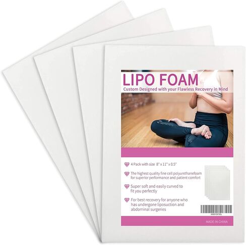 وسادات إسفنجية ليبو من بيرلايد لمرحلة ما بعد الجراحة، ألواح إسفنجية BBL بعد الليبو، تساعد عند استخدام الملابس المضغوطة من Ab Board لشد البطن، 5 عبوات من ورق إسفنجي لجراحة شفط الدهون للتعافي، 8 بوصات × 11 بوصة in Kuwait