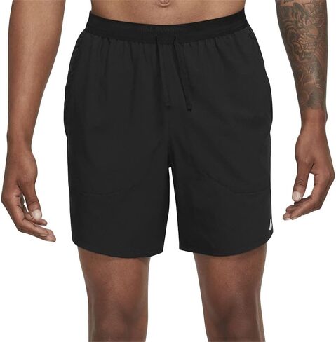 Nike Dri-FIT Stride Men's 7" Brief-Lined Running Shorts (as1, Alpha, l, Regular, Regular, Black/Black, Regular Fit) in Saudi Arabia