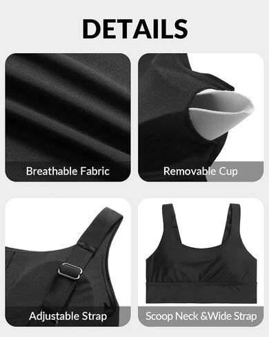 Yonique Women Sports Bra Bikini Top Only Swim Bra Athletic Swim Top Scoop Neck Bathing Suit Top Teal M in Saudi Arabia