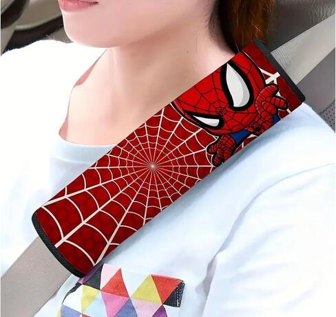 Cool Superhero Car Seat Belt Covers – Soft and Kawaii Shoulder Pads for Seat Strap Comfort and Decoration – Fun Auto Interior Accessories for Women, Teens & Girls (B) in Saudi Arabia
