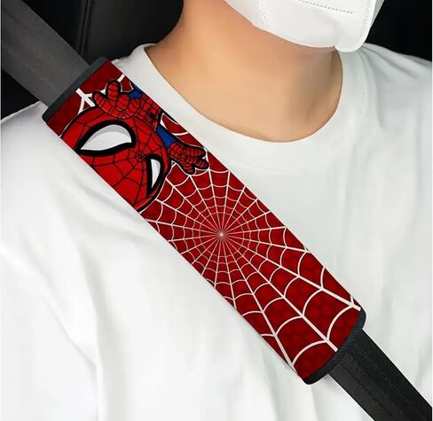 Cool Superhero Car Seat Belt Covers – Soft and Kawaii Shoulder Pads for Seat Strap Comfort and Decoration – Fun Auto Interior Accessories for Women, Teens & Girls (B) in Saudi Arabia