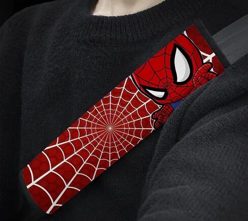 Cool Superhero Car Seat Belt Covers – Soft and Kawaii Shoulder Pads for Seat Strap Comfort and Decoration – Fun Auto Interior Accessories for Women, Teens & Girls (B) in Saudi Arabia