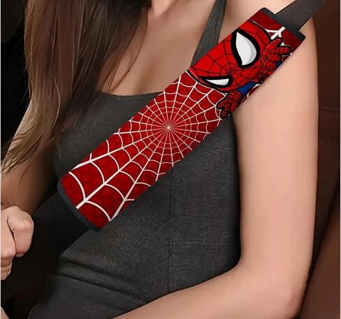 Cool Superhero Car Seat Belt Covers – Soft and Kawaii Shoulder Pads for Seat Strap Comfort and Decoration – Fun Auto Interior Accessories for Women, Teens & Girls (B) in Saudi Arabia