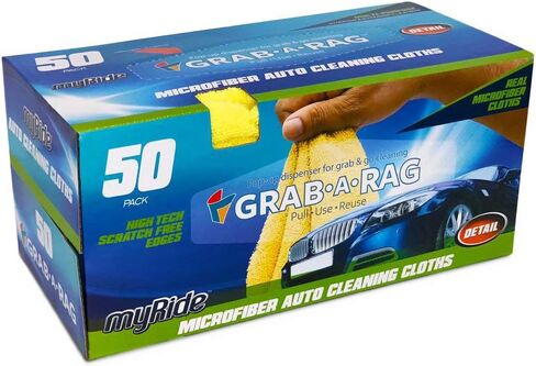 Grab•a•Rag Microfiber Cleaning Cloth, Soft Highly Absorbent Lint-Free Streak-Free Reusable Microfiber Towel Wipes for House, Kitchen, Bathroom, Car, Pack of 50 in Kuwait