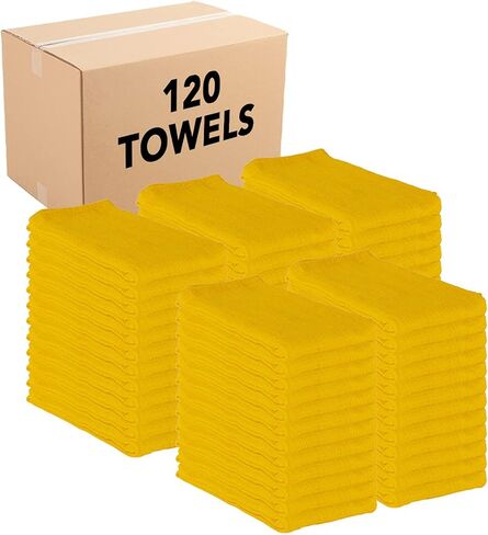 Arkwright Surgical Huck Towels - (Bulk Case of 120) Lint Free & Highly Absorbent Pre-Treated Cotton Cleaning Cloths, Perfect for Medical, Auto Detailing, Window, and Shop, 16 x 26 in, Yellow in Saudi Arabia
