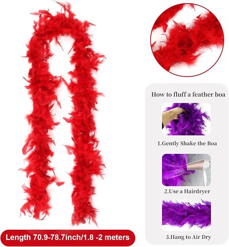 Kyson Adult Halloween Costume Kit Red Feather Boa Fake Mustaches Bandana with Wig Wristband Sunglasses for Cosplay Party in Saudi Arabia