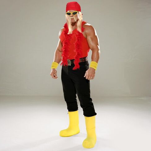 Kyson Adult Halloween Costume Kit Red Feather Boa Fake Mustaches Bandana with Wig Wristband Sunglasses for Cosplay Party in Saudi Arabia
